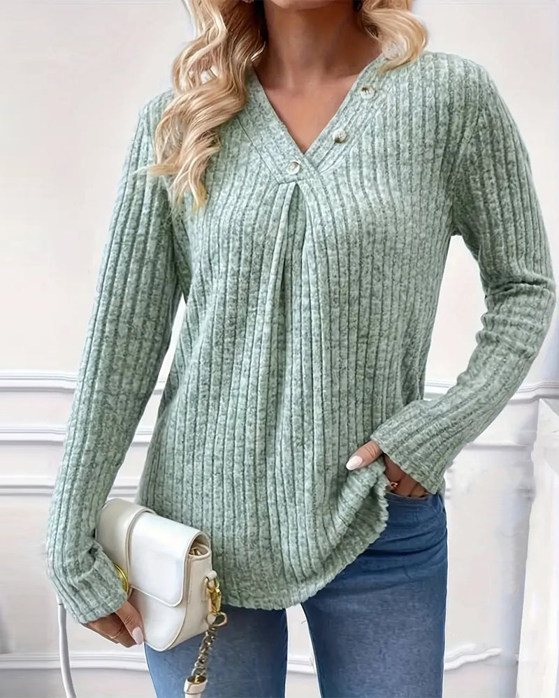 Ella | Ruched V-Neck Top