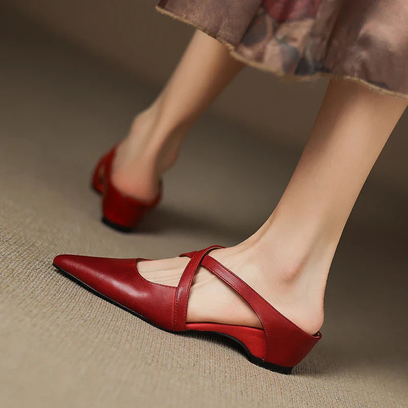 Scarlet Seraphina | Leather Mules