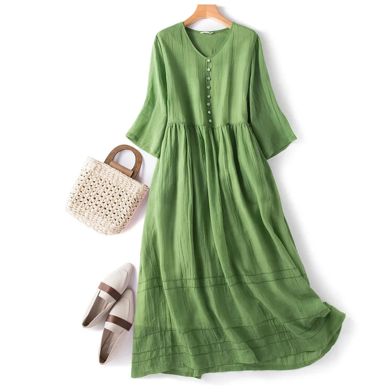 Linen Midi Dress