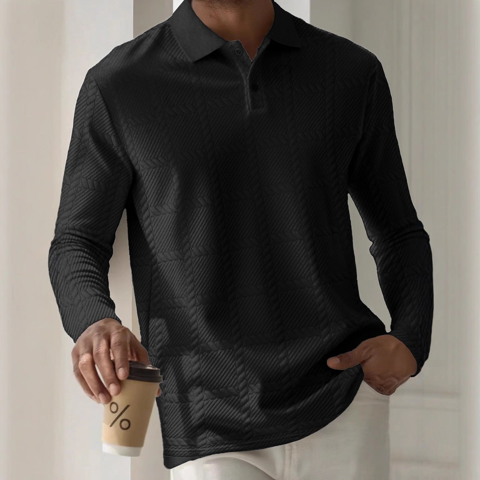 Heritage Weave Long-Sleeve Polo