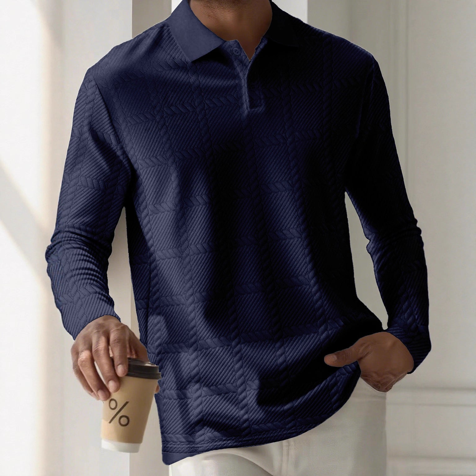 Heritage Weave Long-Sleeve Polo