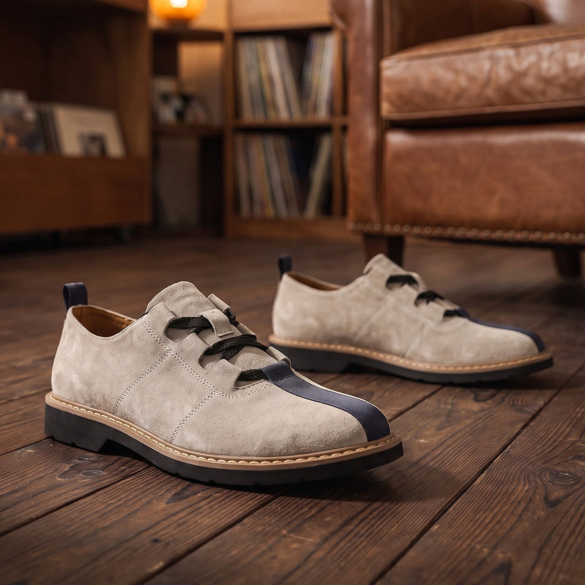 Heritage Colour-Block Suede Derby Shoes