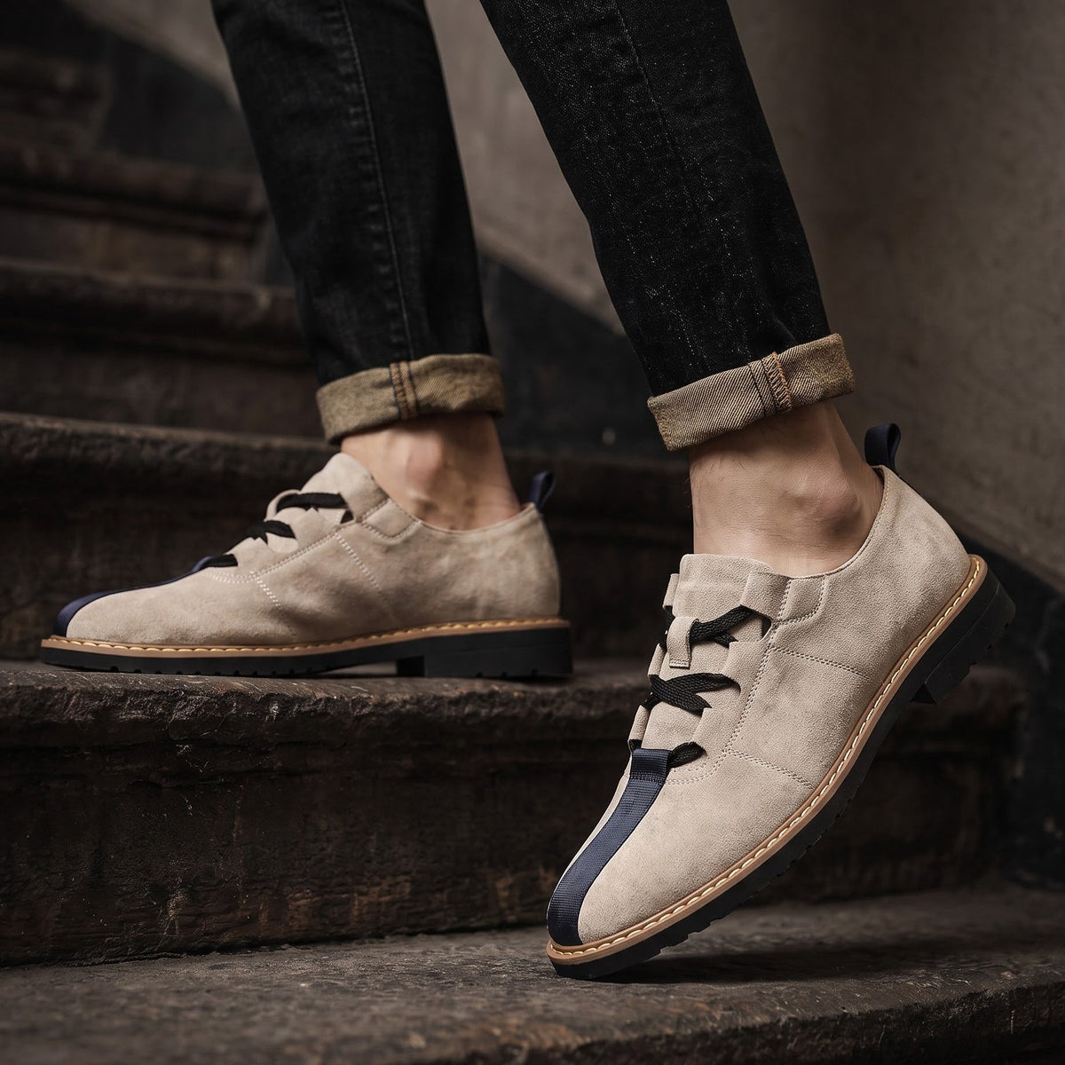 Heritage Colour-Block Suede Derby Shoes