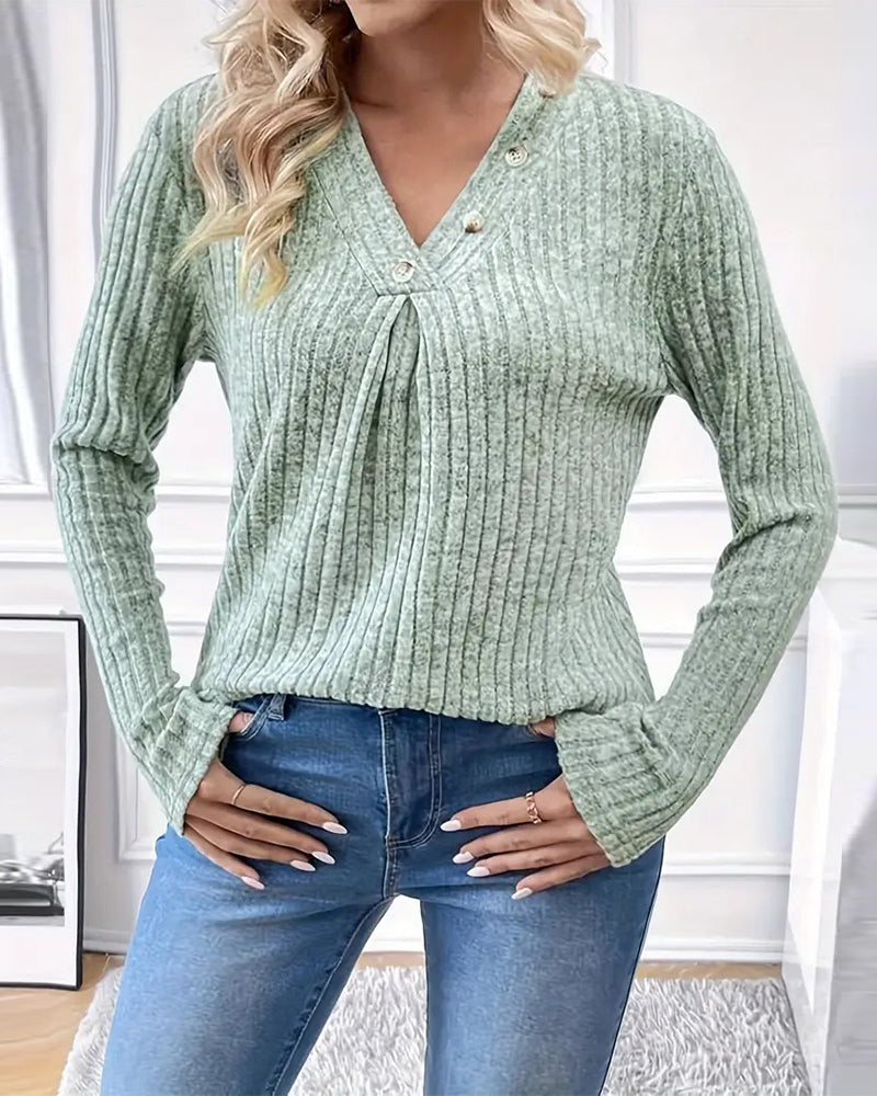 Ella | Ruched V-Neck Top