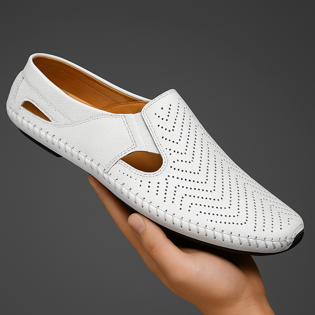 Aldric Perforated Loafer Mule