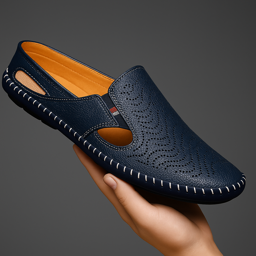 Aldric Perforated Loafer Mule