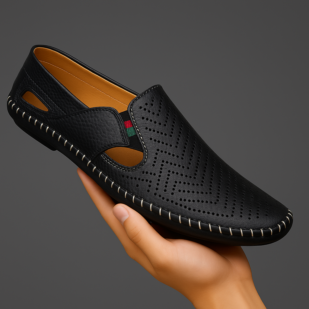Aldric Perforated Loafer Mule