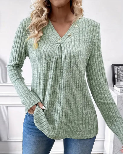 Ella | Ruched V-Neck Top