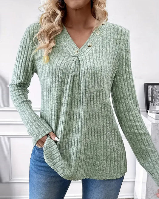 Ella | Ruched V-Neck Top