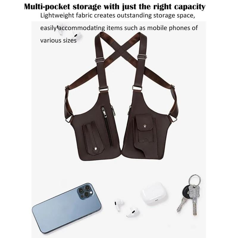 Hands-Free Crossback Utility Harness: Underarm Storage Vest Bag