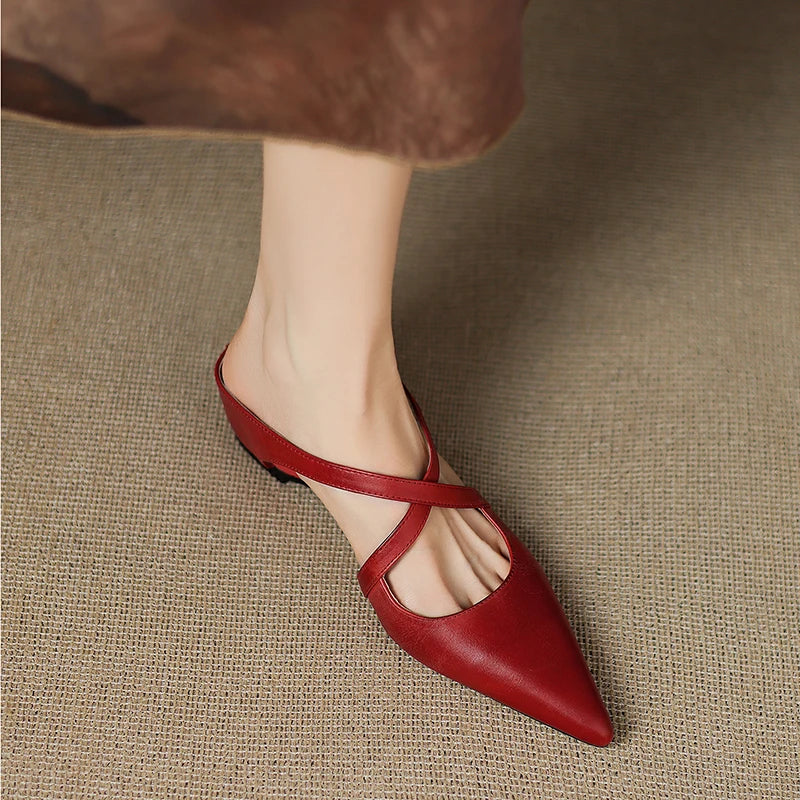Scarlet Seraphina | Leather Mules
