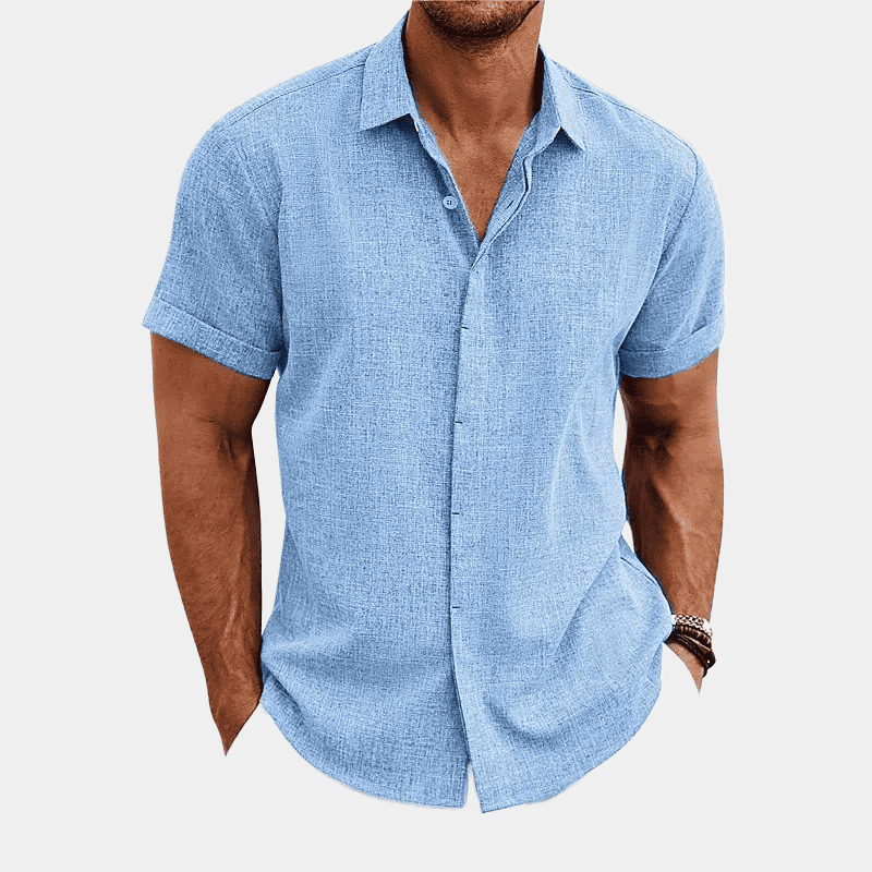 Men's Lapel Short Sleeve Shirt