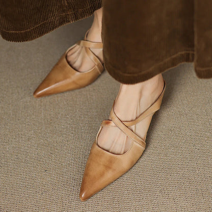 Scarlet Seraphina | Leather Mules