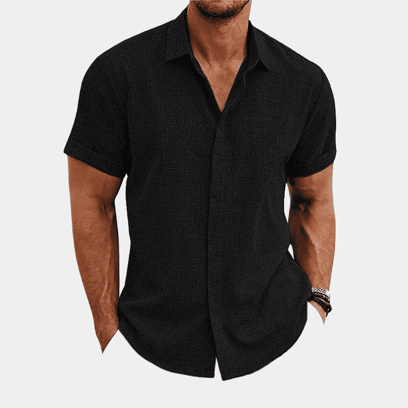 Men's Lapel Short Sleeve Shirt