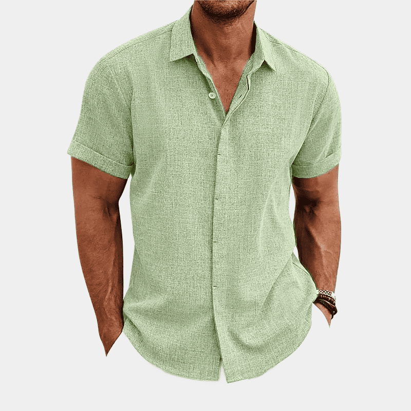 Men's Lapel Short Sleeve Shirt