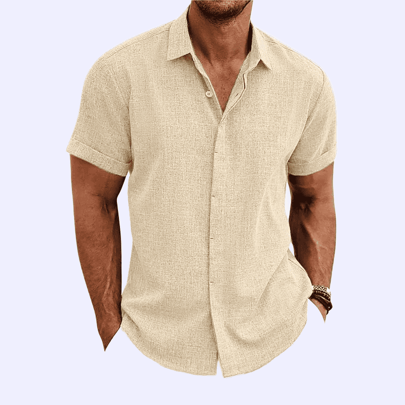 Men's Lapel Short Sleeve Shirt