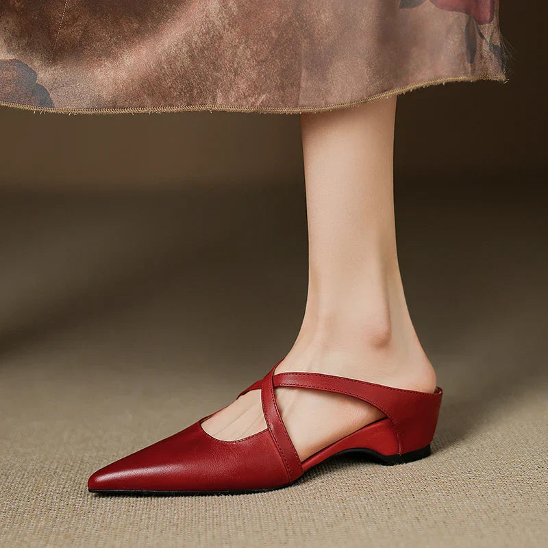 Scarlet Seraphina | Leather Mules