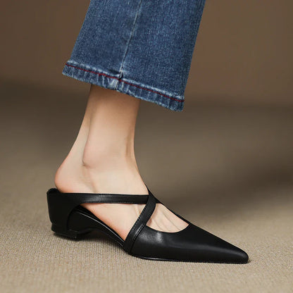 Scarlet Seraphina | Leather Mules