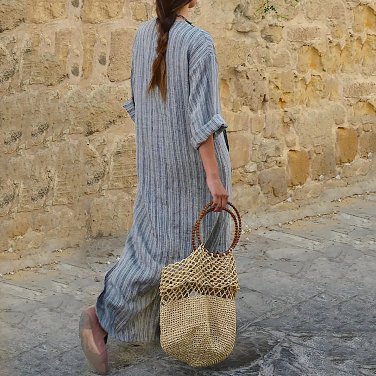 Boho Striped Maxi Dress