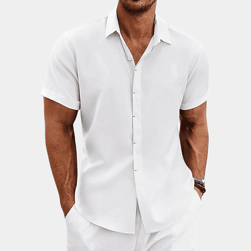 Men's Lapel Short Sleeve Shirt