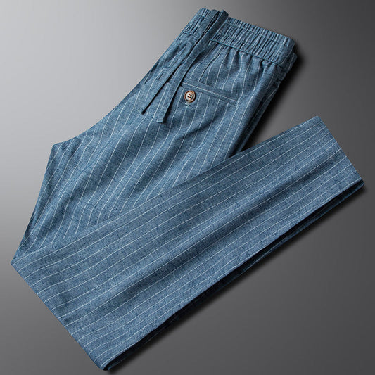 Hargreaves | Striped Cotton Trousers
