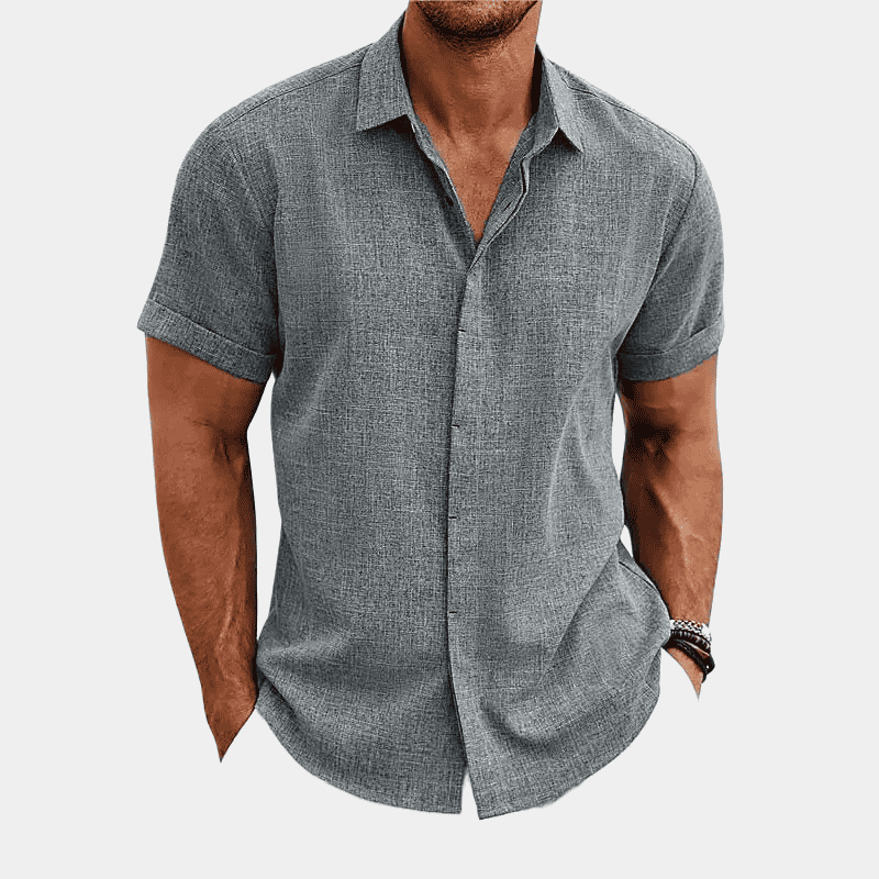 Men's Lapel Short Sleeve Shirt