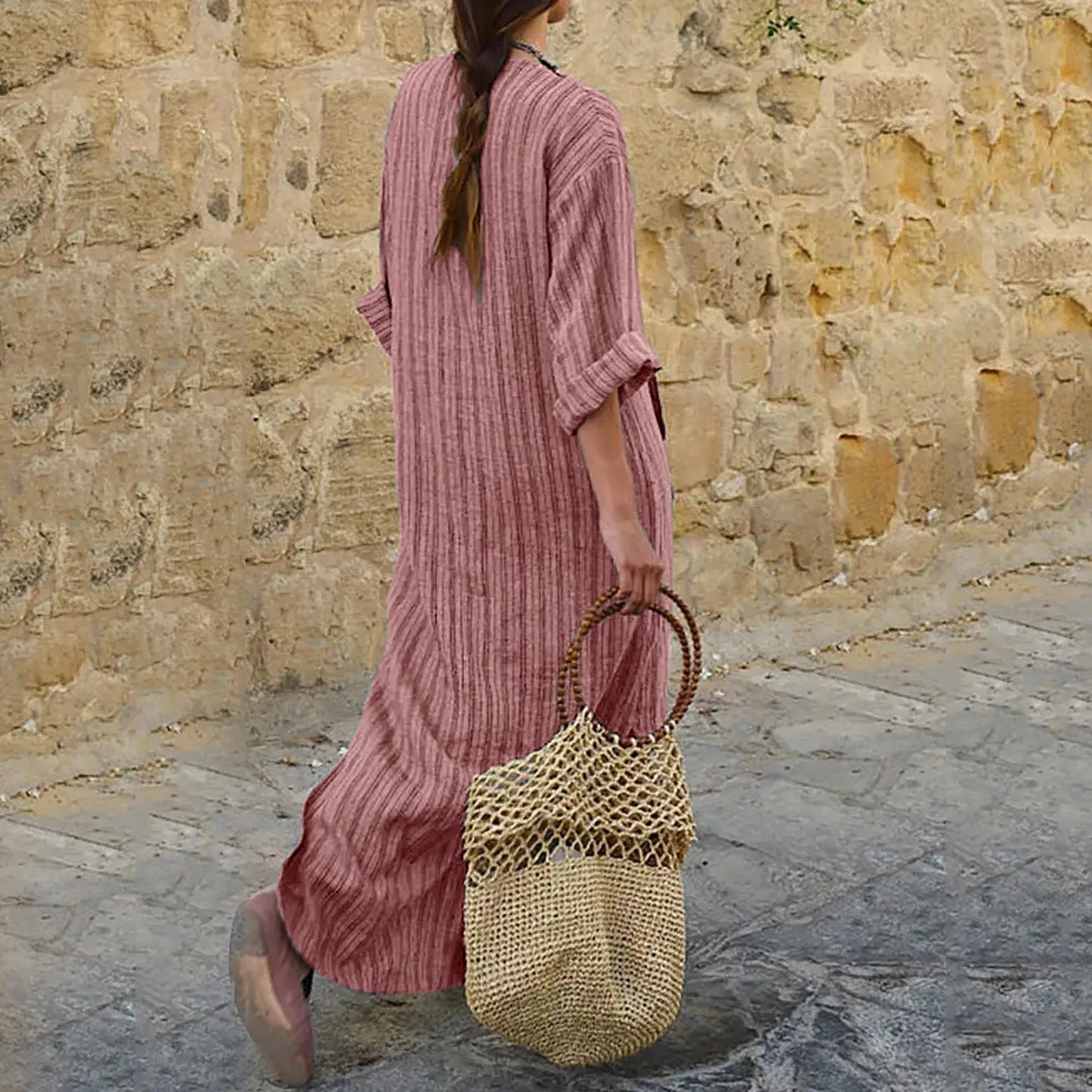 Boho Striped Maxi Dress