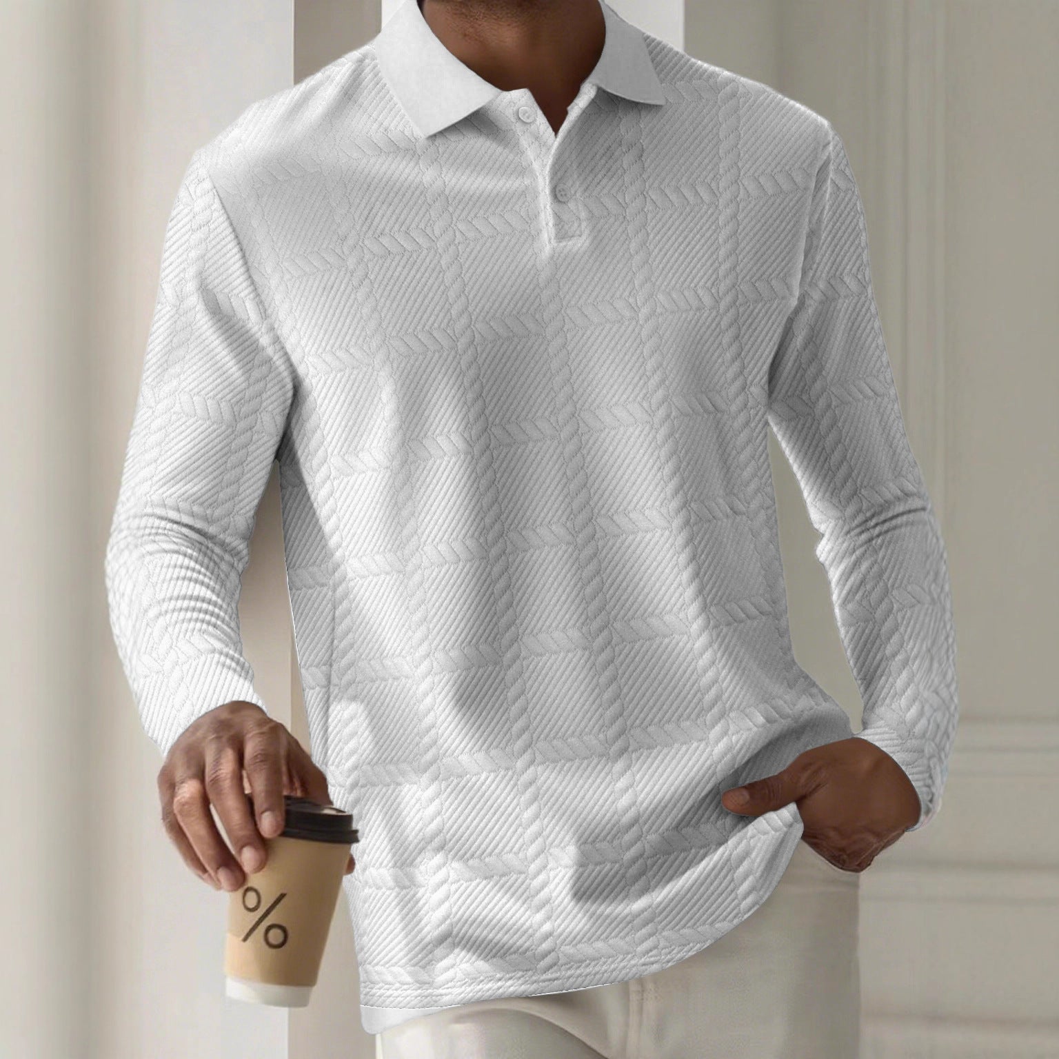 Heritage Weave Long-Sleeve Polo