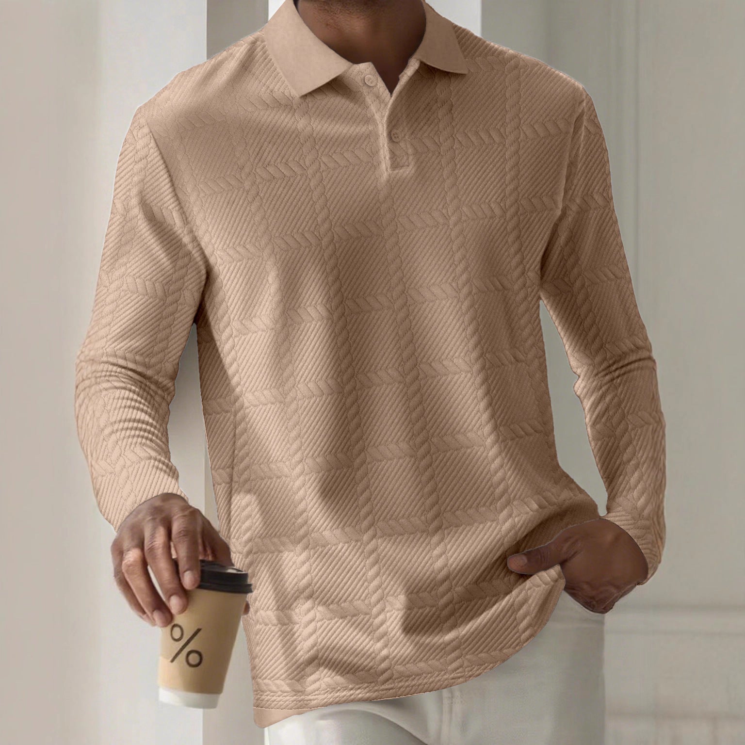 Heritage Weave Long-Sleeve Polo