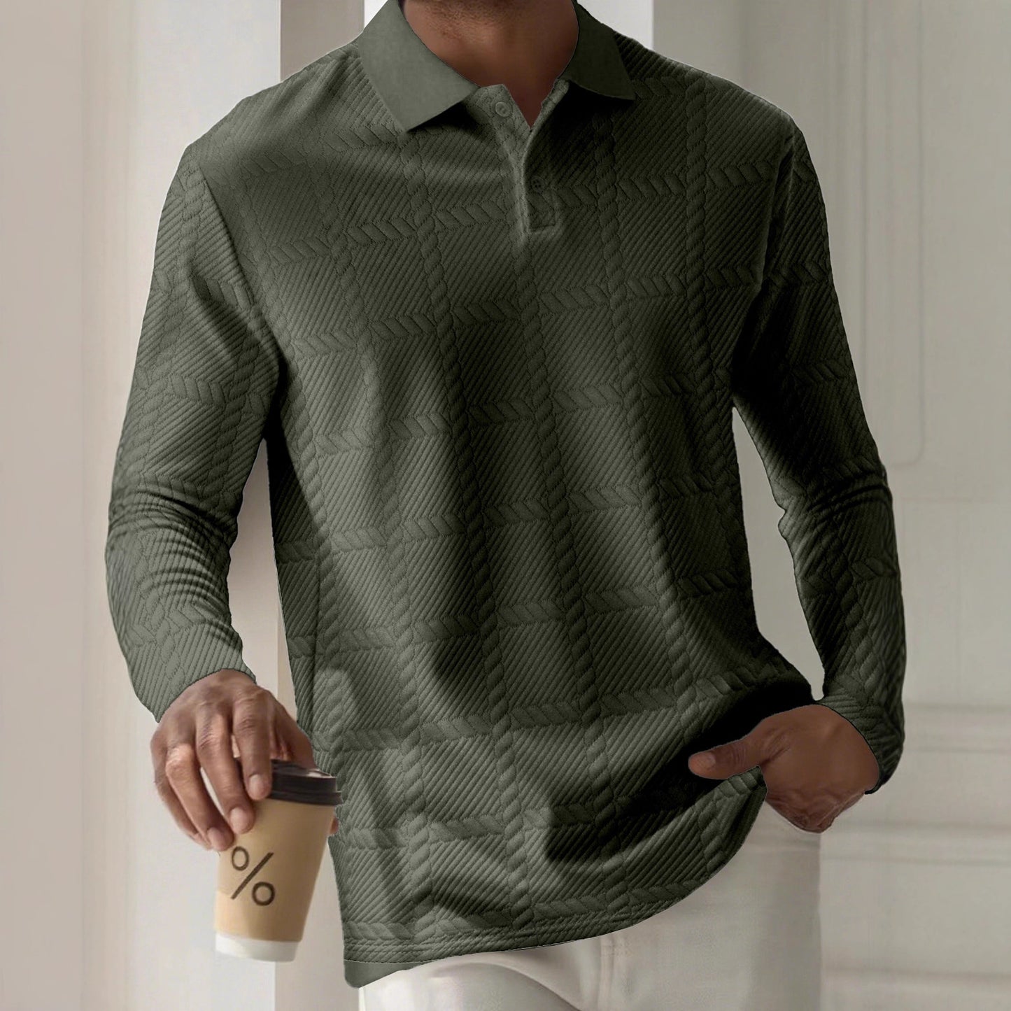 Heritage Weave Long-Sleeve Polo