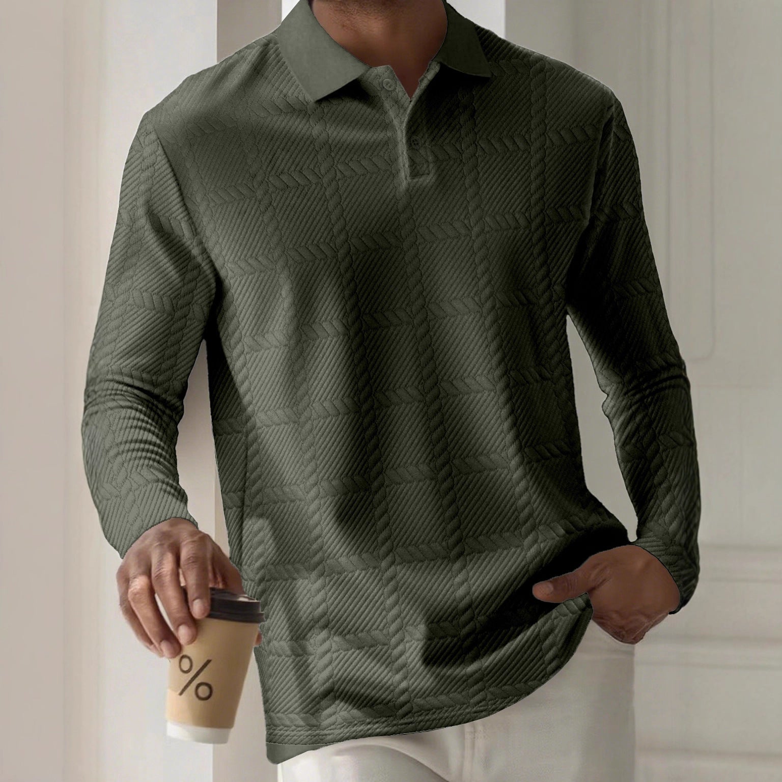 Heritage Weave Long-Sleeve Polo