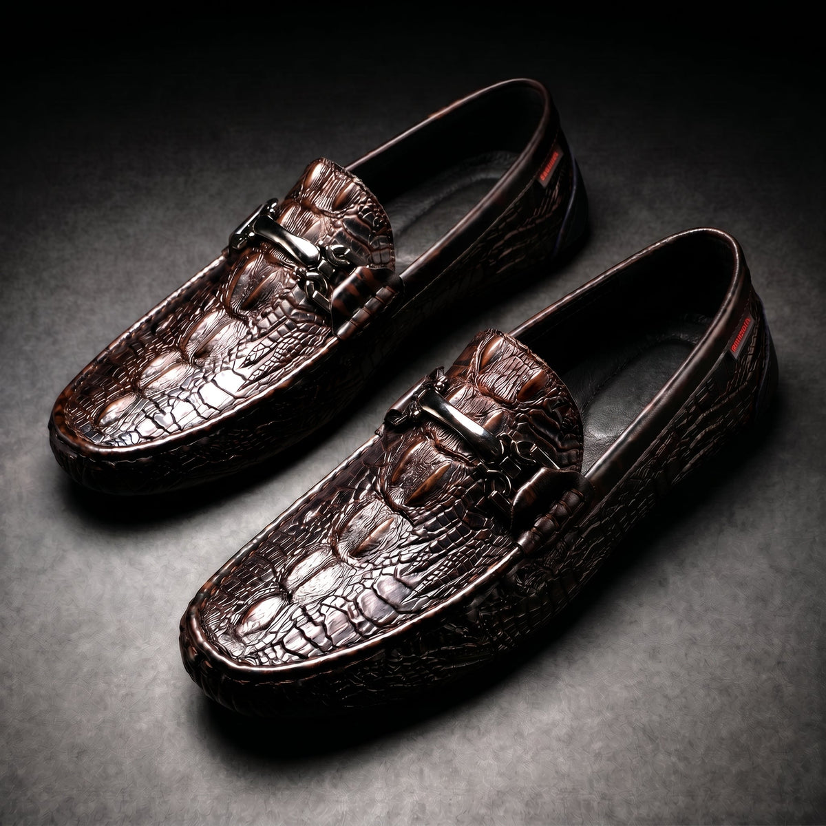 Heritage | Croc-Embossed Horsebit Loafers