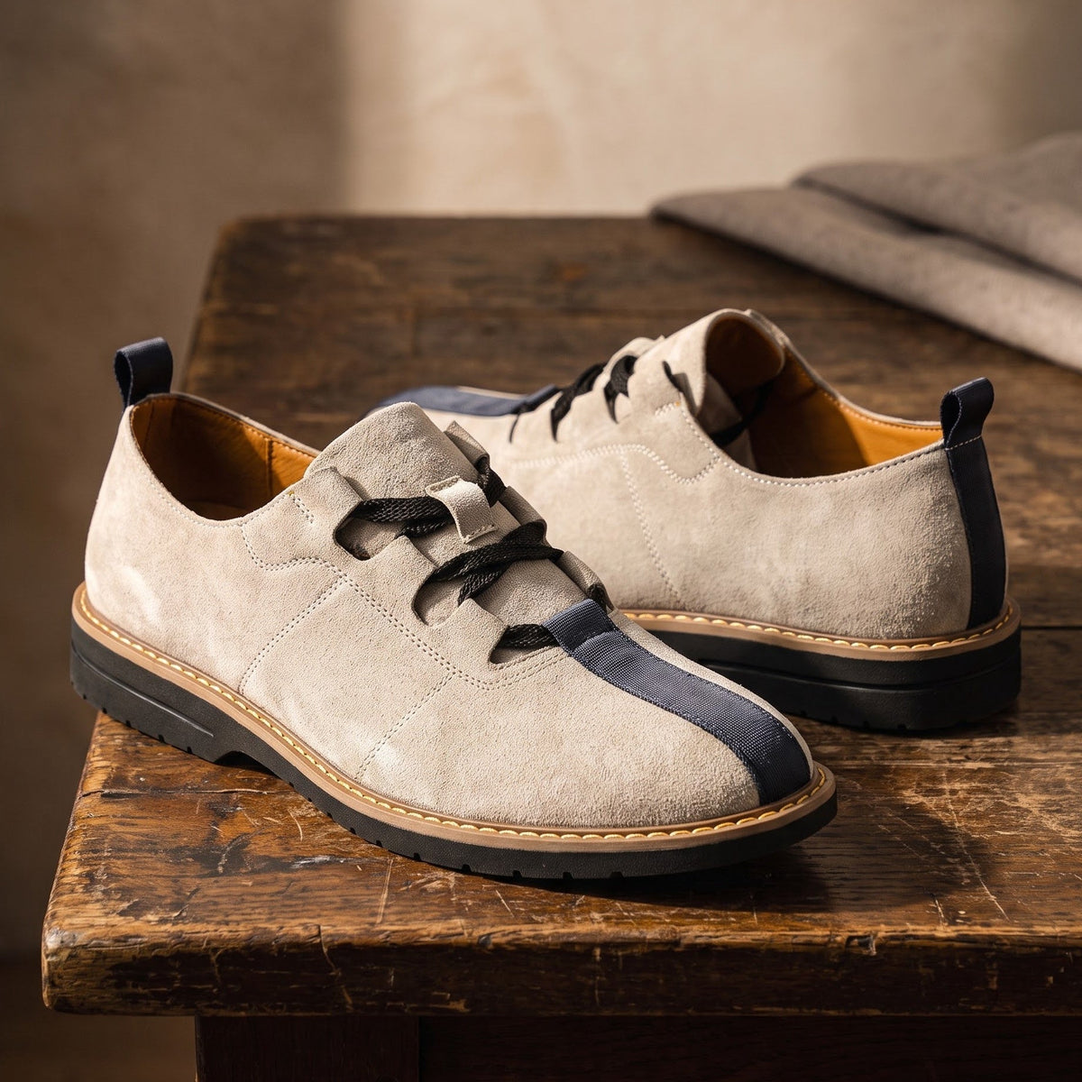 Heritage Colour-Block Suede Derby Shoes