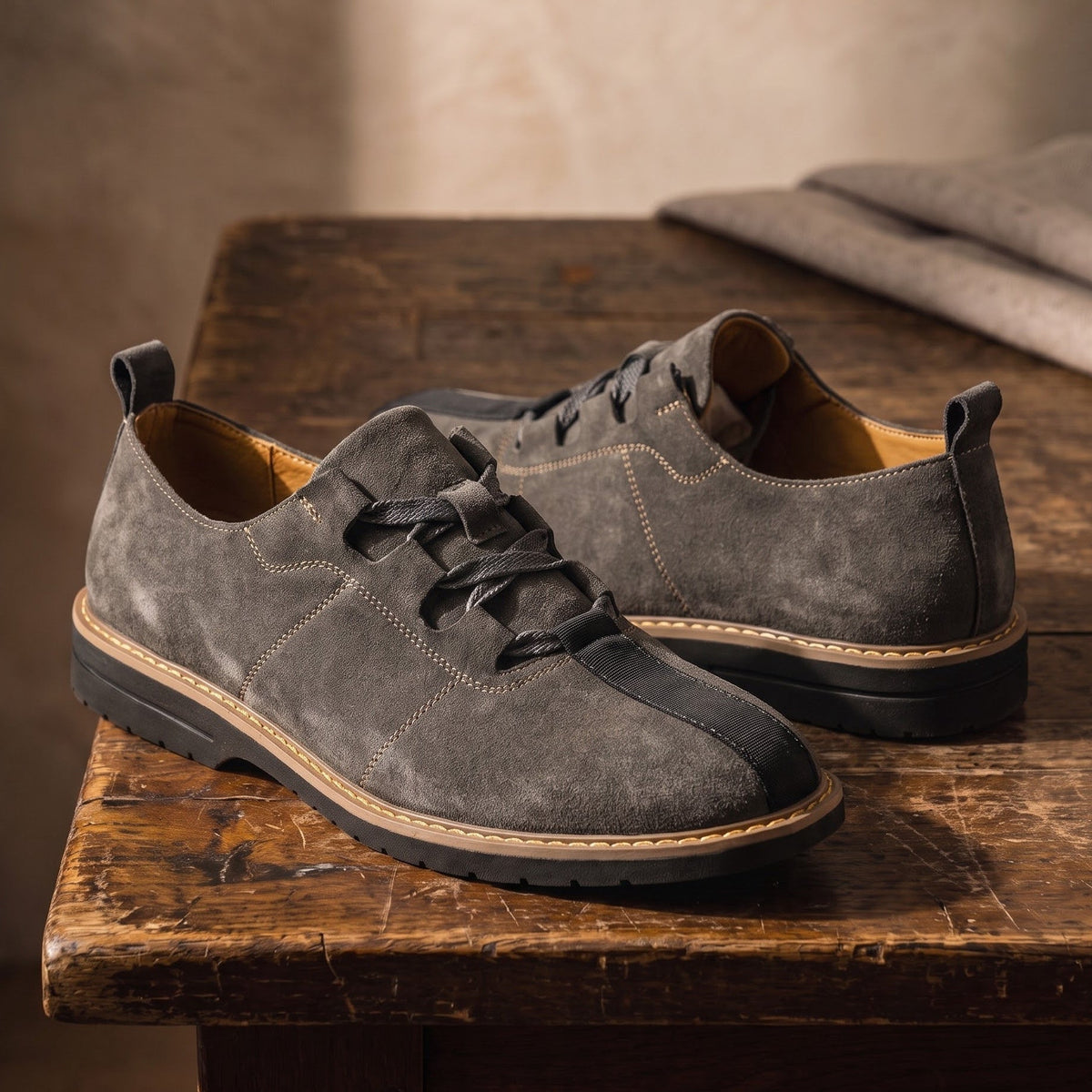 Heritage Colour-Block Suede Derby Shoes