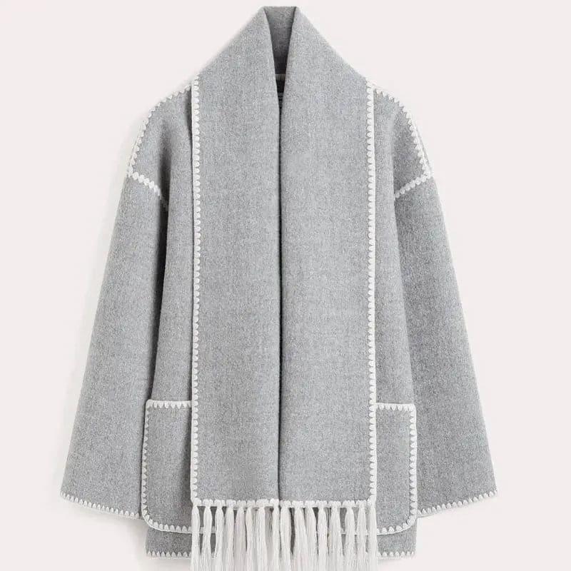 Scarf-Accent Coat