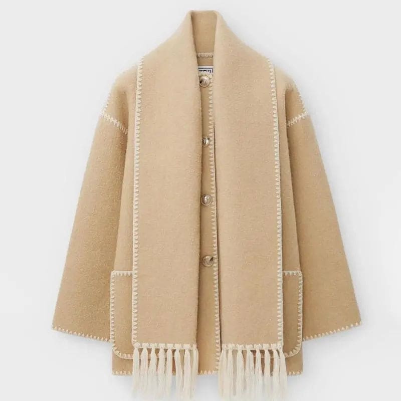 Scarf-Accent Coat