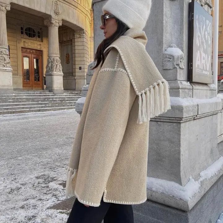 Scarf-Accent Coat