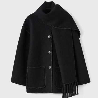 Scarf-Accent Coat