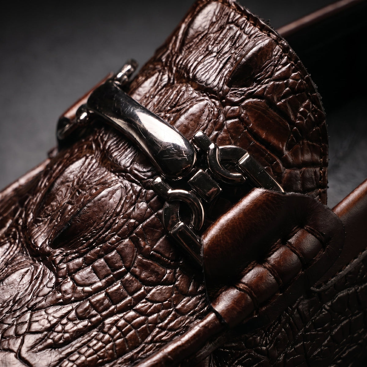 Heritage | Croc-Embossed Horsebit Loafers